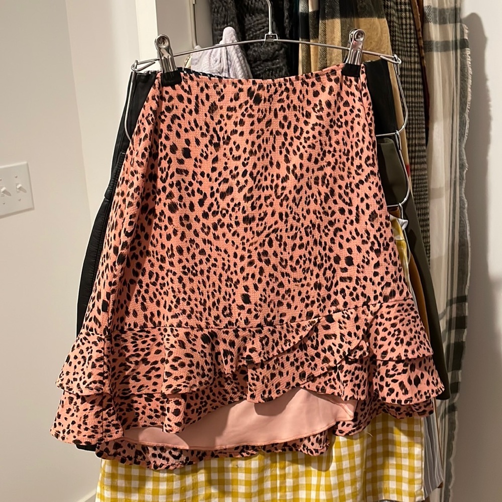 Pink leopard skirt